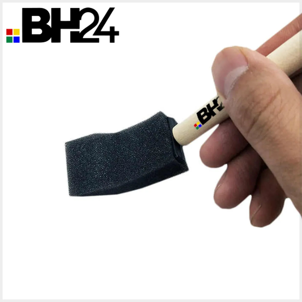 BH24 Foam Paint Brush Set – 2 Pack | High-Density Sponge Brushes for Painting, Staining, DIY Crafts & Art Projects | Perfect for Artists, Home Improvement & Kids’ Creative Activities