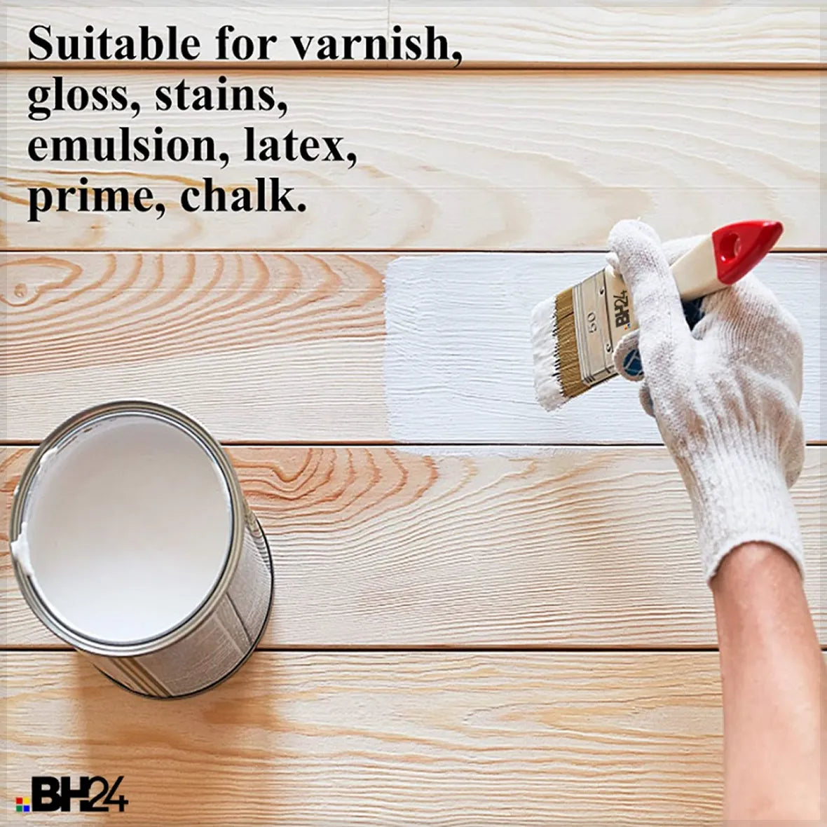 BH24 Professional Paint Brush Set – 6-Piece High-Quality Brushes for Walls, Trim, Cabinets & Home DIY | Precision Painting with Flat & Angled Brushes | Perfect for Latex, Oil-Based & Acrylic Paints