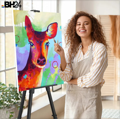 BH24 Professional Easel for Painting – Sturdy & Lightweight Tripod Stand for Canvases, Art Displays, Drawing, Sketching & Presentations, 17” to 60” Adjustable with Carry Bag