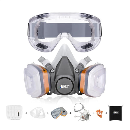 BH24 G-500 Reusable Respirator Mask with A1P2 Filters | Anti-Gas, Anti-Dust | Ideal for Painting, Woodworking, Construction, Sanding, Spraying & More