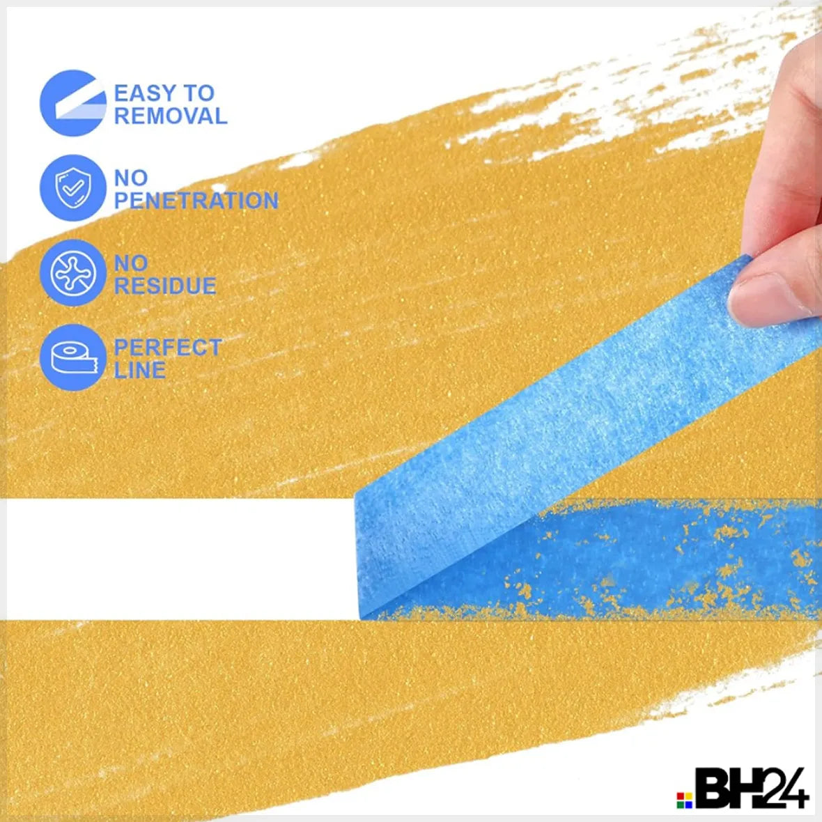 Blue Masking Tape – Professional Multi-Surface Painter’s Tape (1 Roll, 5CM x 50M) | High-Performance Adhesive Tape for Clean Paint Lines | Residue-Free Removal | Indoor & Outdoor Use for Painting, Crafting & Masking
