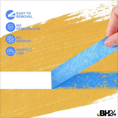 Blue Masking Tape – Professional Multi-Surface Painter’s Tape (1 Roll, 5CM x 50M) | High-Performance Adhesive Tape for Clean Paint Lines | Residue-Free Removal | Indoor & Outdoor Use for Painting, Crafting & Masking
