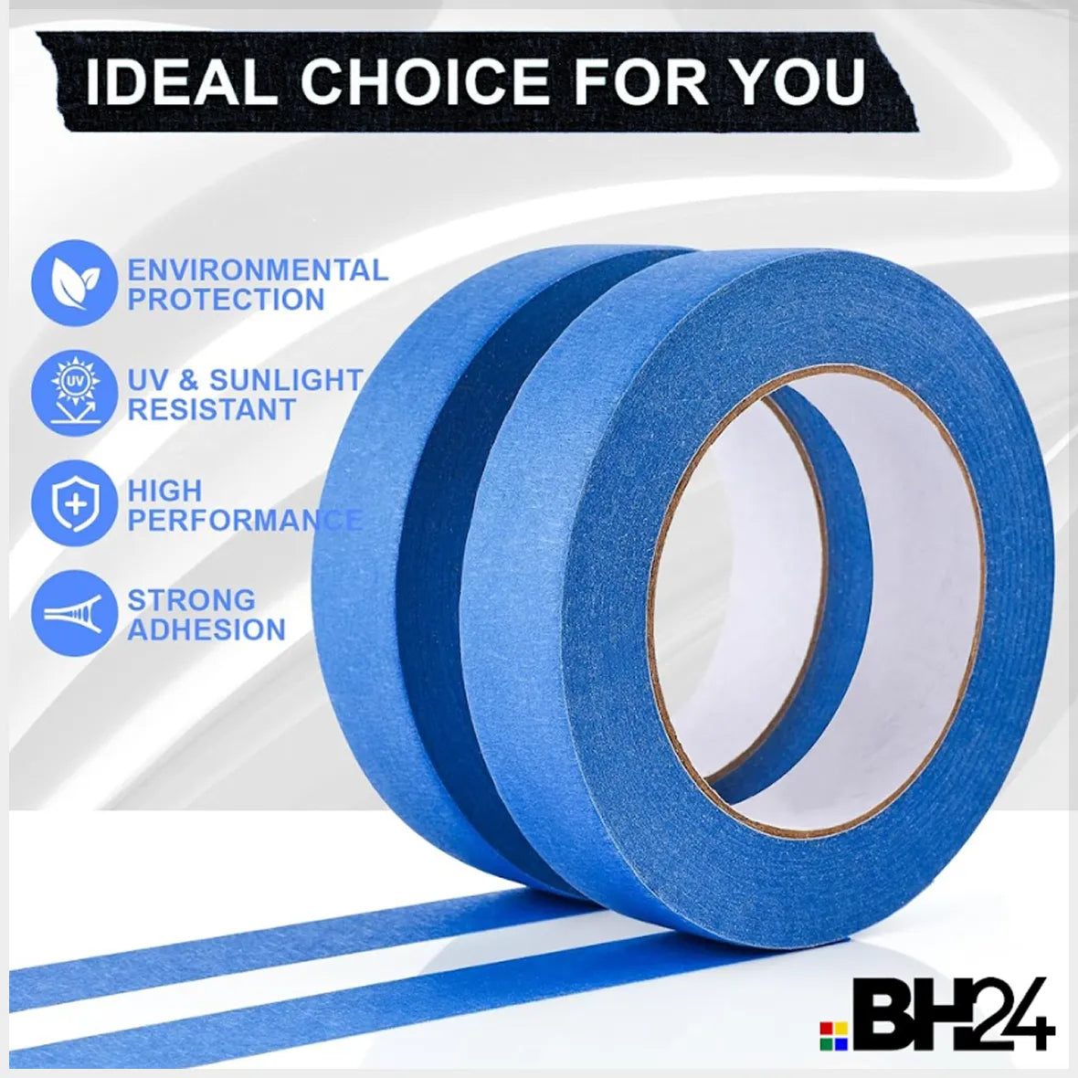 Blue Masking Tape – Professional Multi-Surface Painter’s Tape (1 Roll, 5CM x 50M) | High-Performance Adhesive Tape for Clean Paint Lines | Residue-Free Removal | Indoor & Outdoor Use for Painting, Crafting & Masking