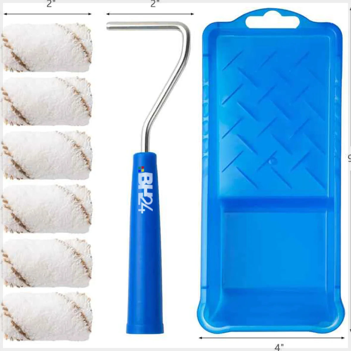 Foam Paint Roller Set – 2-Inch & 4-Inch | High-Density Foam Rollers with Textured Tray & Reusable Covers | Perfect for Smooth & Even Painting on Walls, Trim, Cabinets & DIY Projects